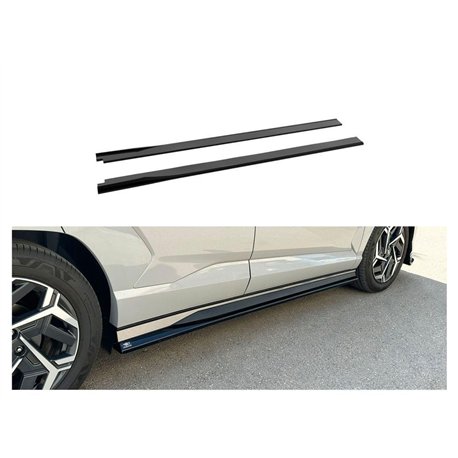 Side skirt extensions for Hyundai Kona II (SX2) N-Line 2023- | Black ABS