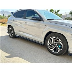 Side skirt extensions for Hyundai Kona II (SX2) N-Line 2023- | Black ABS