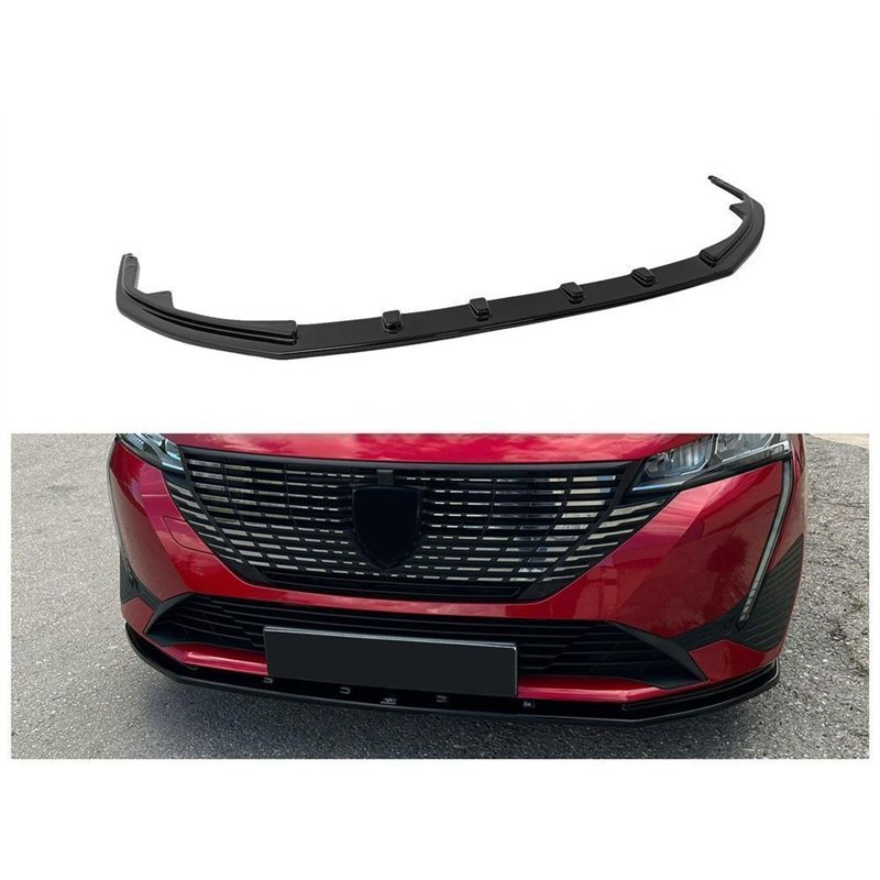 Front splitter for Peugeot 308 Hatchback III P5 P51/P52 2022- Black ABS