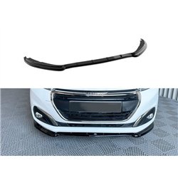 Front splitter for Peugeot 208 Hatchback I (A9 | C) FL 2015-2019 Black ABS