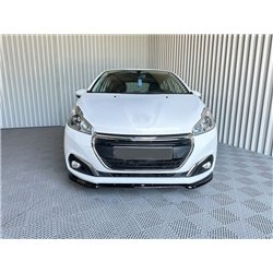 Front splitter for Peugeot 208 Hatchback I (A9 | C) FL 2015-2019 Black ABS