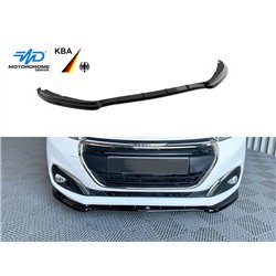Front splitter for Peugeot 208 Hatchback I (A9 | C) FL 2015-2019 Black ABS