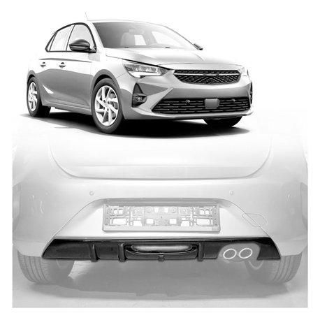 Rear bumper lip for Opel Corsa Hatchback F G2J0 U GS-Line 2019- Black ABS