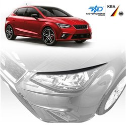 Headlight covers for SEAT Ibiza Hatchback V (6F | KJ) 2017- Black ABS