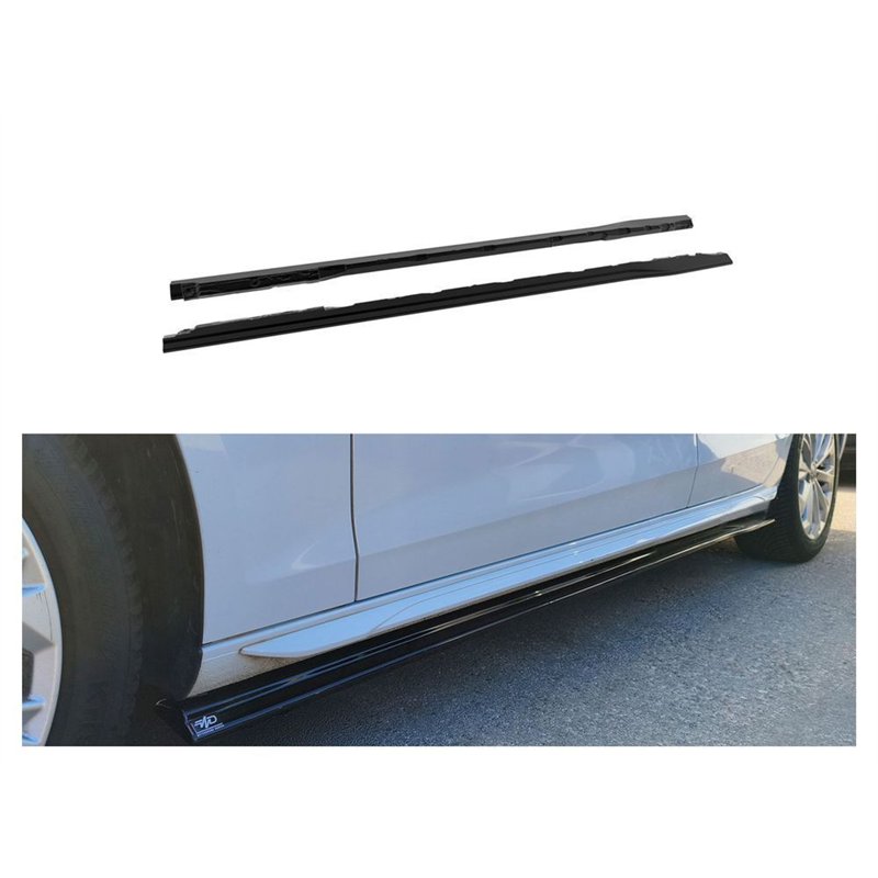 Side skirt extensions for Audi A4 Sedan V B9 8W 4D FL 2019-2024 Black ABS