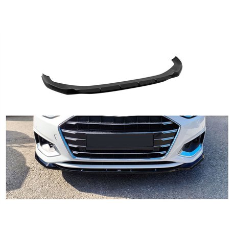 Front splitter for Audi A4 Sedan V (B9 | 8W) 4D FL 2019-2024 Black ABS