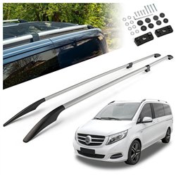 Split roof rails for Mercedes V-Class W447 Compact SWB 2014- Solid Aluminu
