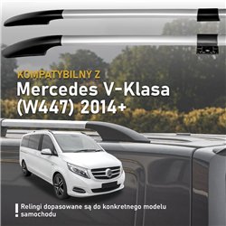 Split roof rails for Mercedes V-Class W447 Compact SWB 2014- Solid Aluminu