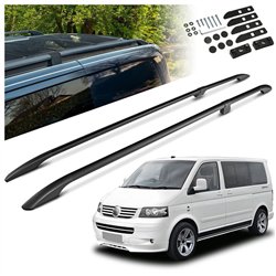 Split roof rails for Volkswagen VW Multivan T5 L1 SWB 2003-2015 Solid Alum