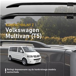 Split roof rails for Volkswagen VW Multivan T5 L1 SWB 2003-2015 Solid Alum