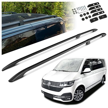 Split roof rails for Volkswagen VW Multivan T6.1 L1 SWB 2019-2022 Solid Al