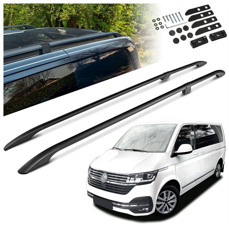 Split roof rails for Volkswagen VW Multivan T6.1 L1 SWB 2019-2022 Solid Al