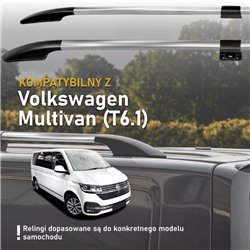 Split roof rails for Volkswagen VW Multivan T6.1 L1 SWB 2019-2022 Solid Al