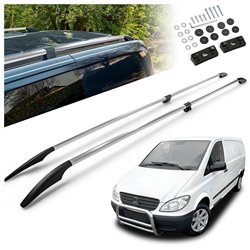 Split roof rails for Mercedes Vito W639 L2 LWB 2003-2014 Solid Aluminum Pl
