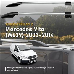 Split roof rails for Mercedes Vito W639 L2 LWB 2003-2014 Solid Aluminum Pl