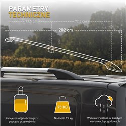 Split roof rails for Renault Kangoo III RJK/FFK/XFK L2 2021- Solid Aluminu