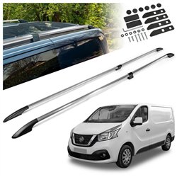 Split roof rails for Nissan NV300 I X82 L2 LWB 2016-2021 Solid Aluminum Pl