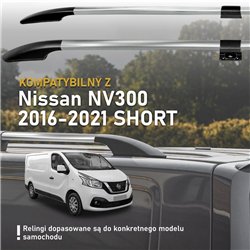 Split roof rails for Nissan NV300 I X82 L2 LWB 2016-2021 Solid Aluminum Pl