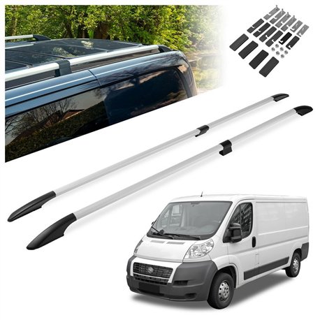 Relingi dachowe dzielone Fiat Ducato III 250/290 L1H1 2006- Alumin