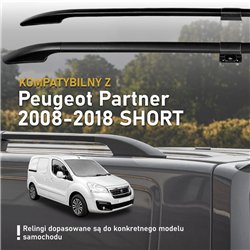 Split roof rails for Peugeot Partner II B9 X L1 2008-2018 Solid Aluminum P