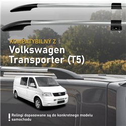 Split roof rails for Volkswagen VW Transporter T5 L1 SWB 2003-2015 Solid A