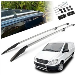 Split roof rails for Mercedes Vito W639 L1 SWB 2003-2014 Solid Aluminum Pl