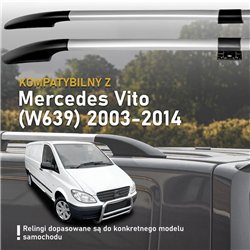 Split roof rails for Mercedes Vito W639 L1 SWB 2003-2014 Solid Aluminum Pl