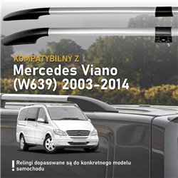 Split roof rails for Mercedes Viano W639 L1 SWB 2003-2014 Solid Aluminum P