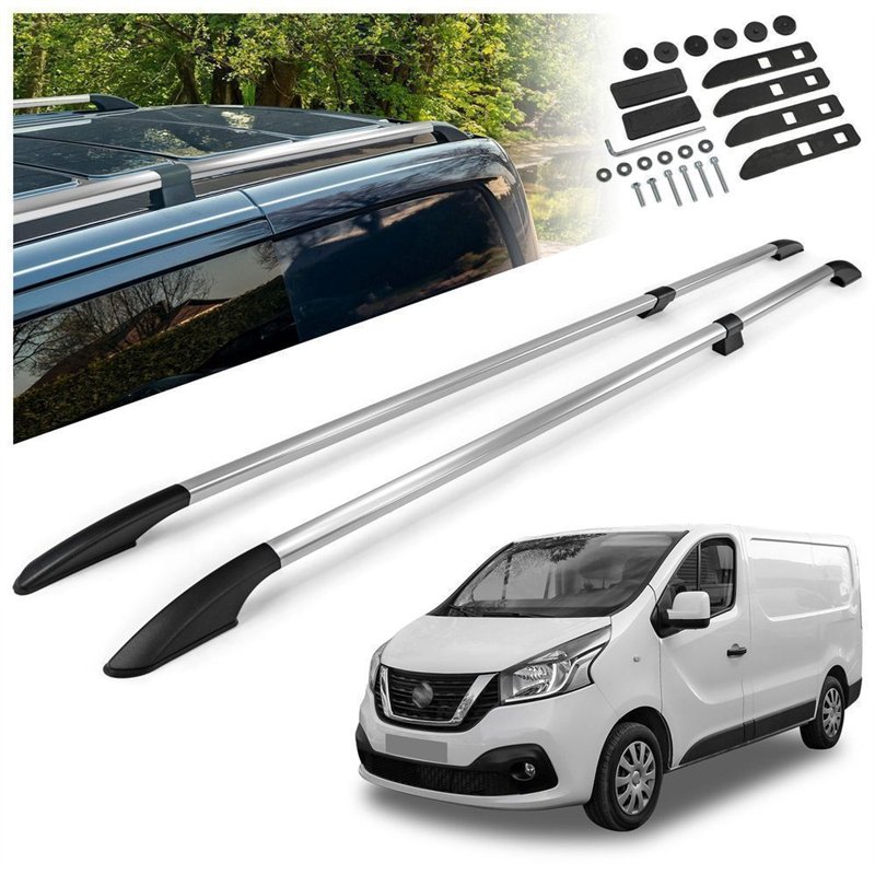 Split roof rails for Nissan NV300 I X82 L1 SWB 2016-2021 Solid Aluminum Pl