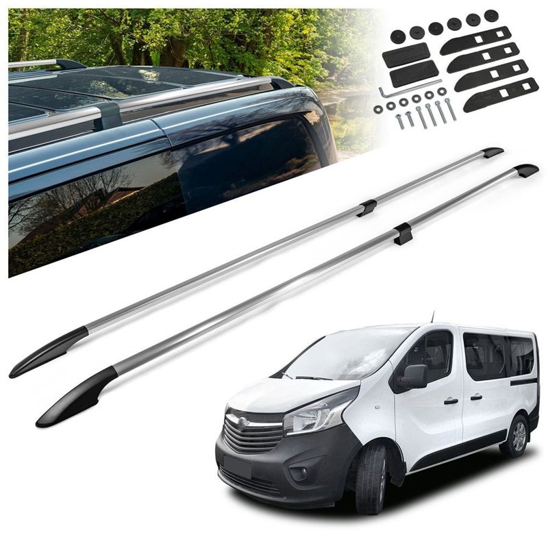Split roof rails for Opel Vivaro B X82 L2 LWB 2014-2019 Solid Aluminum Pla