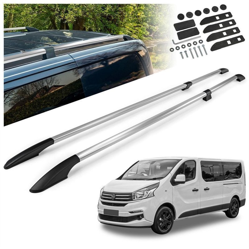 Split roof rails for Fiat Talento II 296 X82 L1 SWB 2016-2021 Solid Alumin