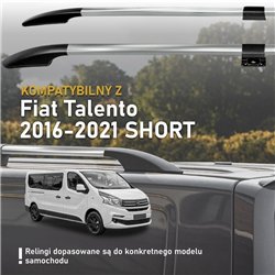 Split roof rails for Fiat Talento II 296 X82 L1 SWB 2016-2021 Solid Alumin