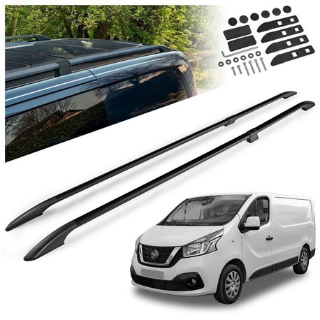 Split roof rails for Nissan NV300 I X82 L1 SWB 2016-2021 Solid Aluminum Pl