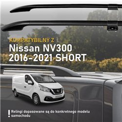 Split roof rails for Nissan NV300 I X82 L1 SWB 2016-2021 Solid Aluminum Pl
