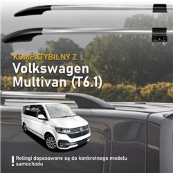 Split roof rails for Volkswagen VW Multivan T6.1 L2 LWB 2019-2022 Solid Al