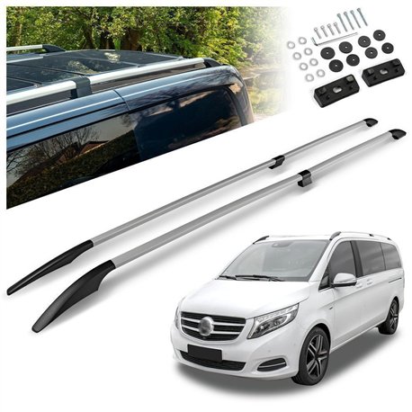 Relingi dachowe dzielone Mercedes V-Klasa W447 L2 LWB 2014- Alumin