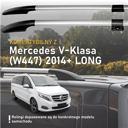 Relingi dachowe dzielone Mercedes V-Klasa W447 L2 LWB 2014- Alumin