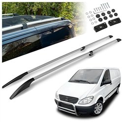 Split roof rails for Mercedes Vito W639 L2 LWB 2003-2014 Solid Aluminum Pl