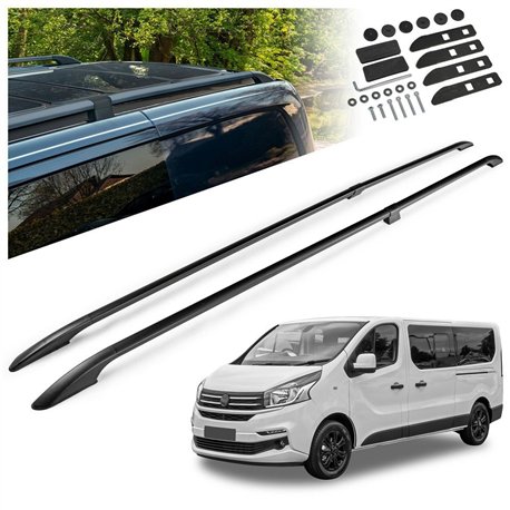 Split roof rails for Fiat Talento II 296 X82 L2 LWB 2016-2021 Solid Alumin