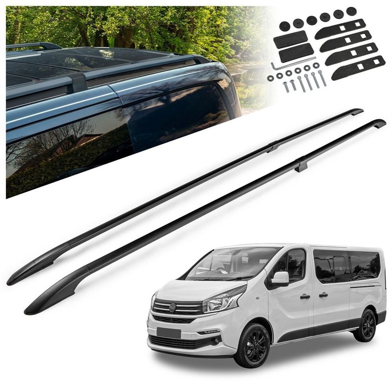 Split roof rails for Fiat Talento II 296 X82 L2 LWB 2016-2021 Solid Alumin