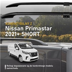 Split roof rails for Nissan Primastar II X82 L1 SWB 2021- Solid Aluminum P