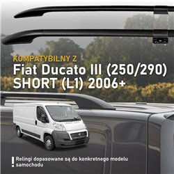 Relingi dachowe dzielone Fiat Ducato III 250/290 L1H1 2006- Alumin