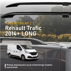 Split roof rails for Renault Trafic III FG/JG L2 Grand 2014- Solid Aluminu