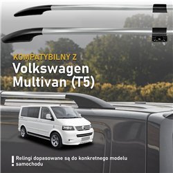Split roof rails for Volkswagen VW Multivan T5 L1 SWB 2003-2015 Solid Alum