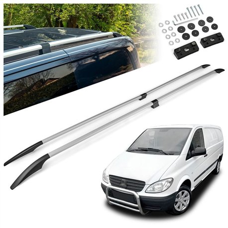 Relingi dachowe dzielone Mercedes Vito W639 L3 ELWB 2003-2014 Alum