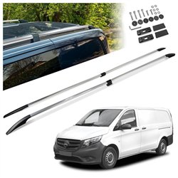 Split roof rails for Mercedes Vito W447 L3 ELWB 2014- Solid Aluminum Plast