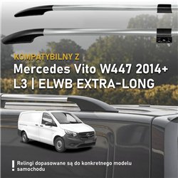 Relingi dachowe dzielone Mercedes Vito W447 L3 ELWB 2014- Aluminiu