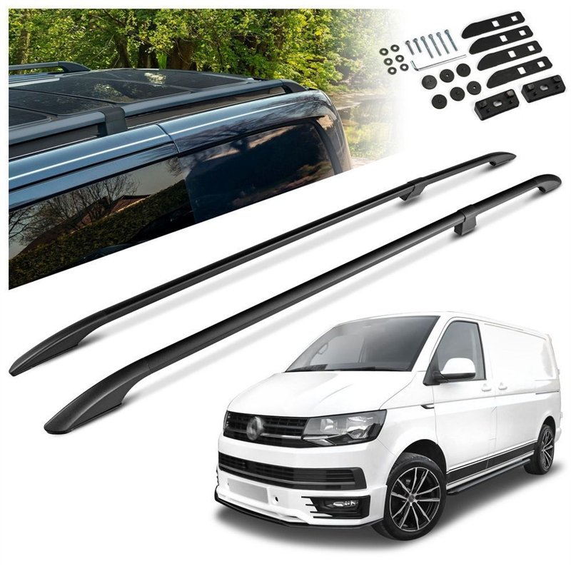 Split roof rails for Volkswagen VW Transporter T6 L1 SWB 2015-2019 Solid A