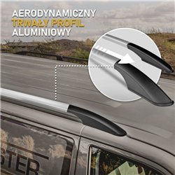 Split roof rails for Fiat Talento II 296 X82 L1 SWB 2016-2021 Solid Alumin