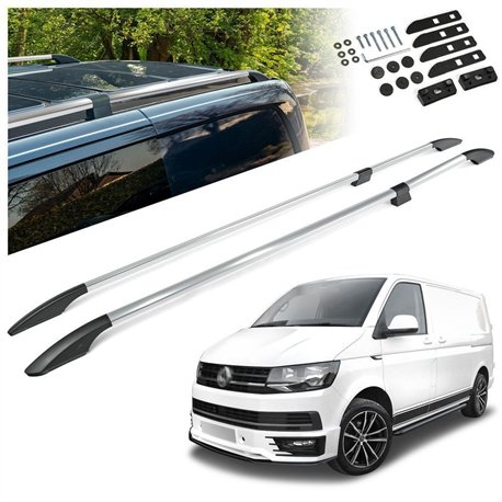 Split roof rails for Volkswagen VW Transporter T6 L1 SWB 2015-2019 Solid A
